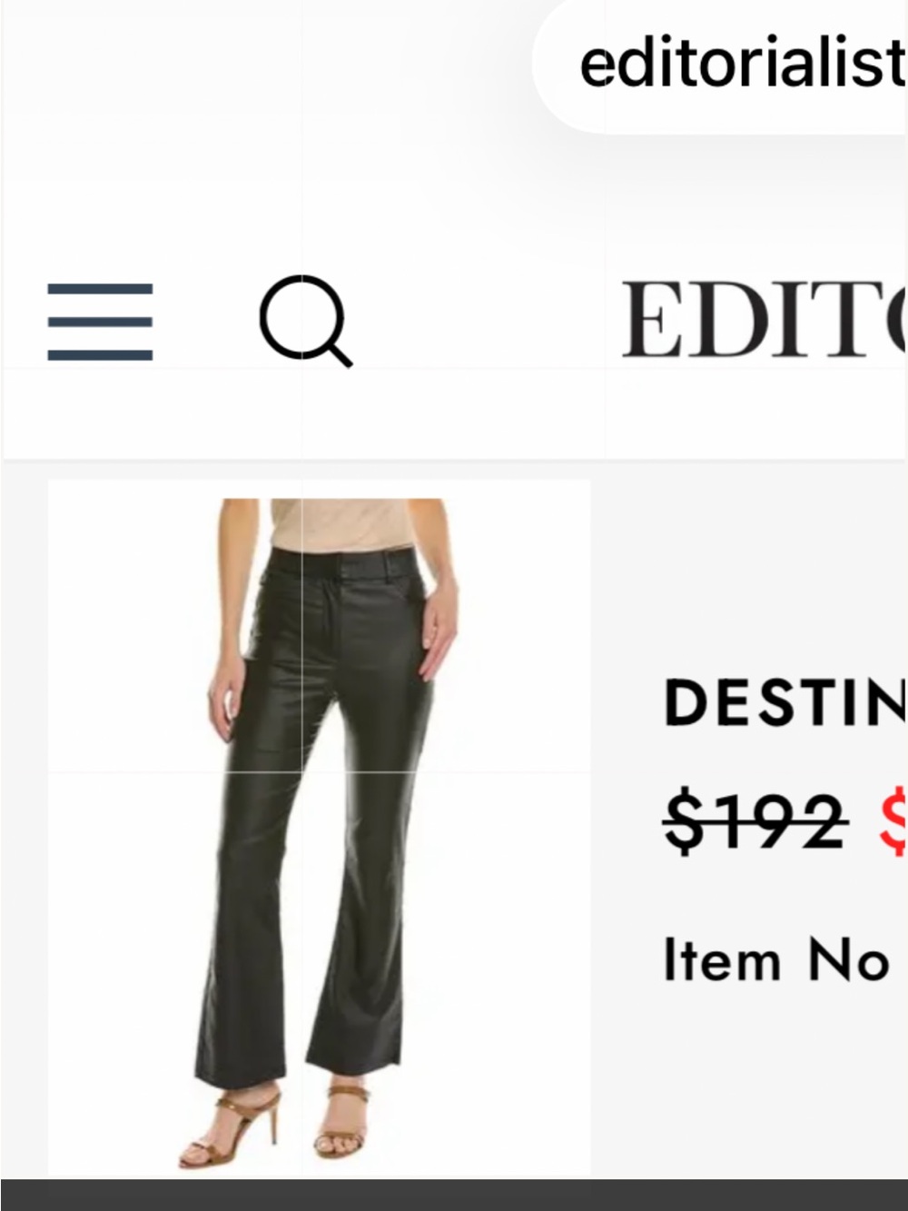 Destinaire High-Waisted Black Faux Leather Flare Pants, Sold Out Elsewhere